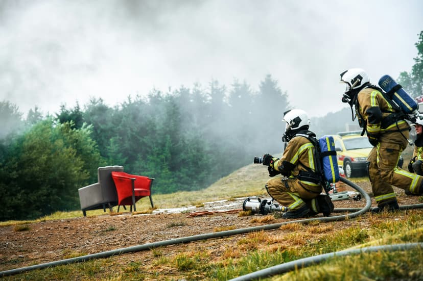 Firefighters fighting fire